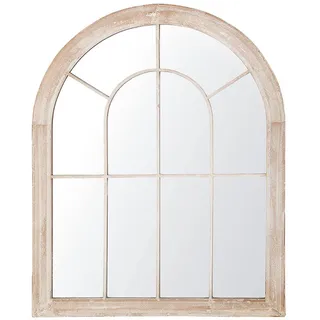 Beliani Wandspiegel beige Fensteroptik 69/89 cm Embry , Metall , 69x89x5 cm , Spiegel, Wandspiegel
