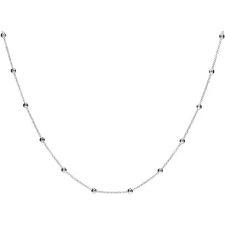 SILBERMOOS Damen Kette Kugelkette Dots Kugeln Kügelchen Silberkette, 925 Sterling Silber, 42 45 50 60 100 cm, Länge:42 cm