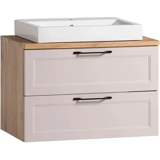 Held Möbel Waschtisch Padua 80 cm Kaschmir-Wotaneiche - Aufsatzbecken