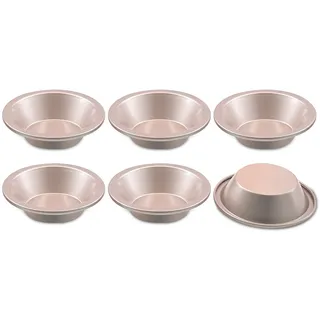 Antihaft Backform Hamburger Form Muffinförmchen Eier Tarteform Backgeschirr für Hamburger Brötchen Popover Muffin Cupcake Pudding Mousse Gelee usw Runder Schalen Carbonstahl 6 teiliges Set 10cm