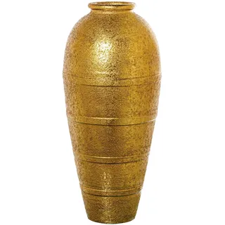 DRW Bodenvase aus Keramik, Gold, 34 x 34 x 80 cm