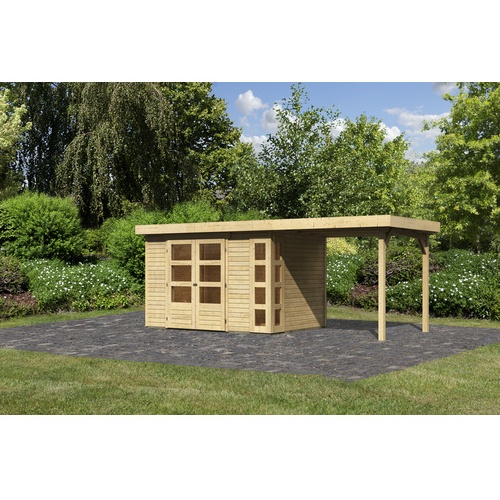 Bild von Kerko 4 Gartenhaus inkl. Anbau 2.4m natur (82940)