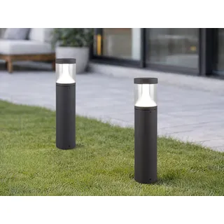 2er SET Garten Pollerleuchten Anthrazit zur Reihenschaltung geeignet, Höhe 50cm