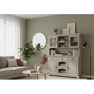 Buffet HOME AFFAIRE "Rügen", kaschmir, B:145cm H:168cm T:40cm, Massivholz, Schränke, Buffet, FSC zertifiziertes Massivholz, im Landhausstil