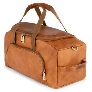 Berliner Bags Vintage Weekender Denver M, Sporttasche aus Leder, Reisetasche für Damen und Herren - Braun