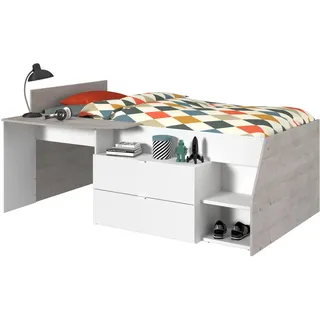Parisot Hochbett Milky 90 x 203 cm Holz grau