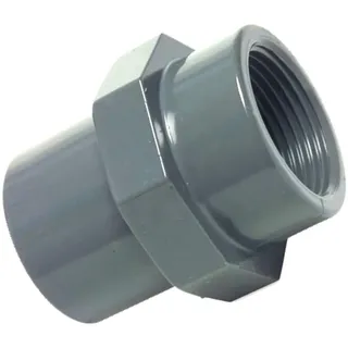 PVC U Fitting Adapter Ø 40 mm 1 1/4" Innengewinde Ideal für 1 1/4" Teichpumpen am Koi-Teich