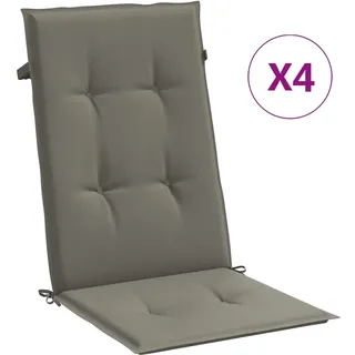 vidaXL Hochlehner-Auflagen 4 Stk. Melange Dunkelgrau 120x50x4 cm Stoff - Grau