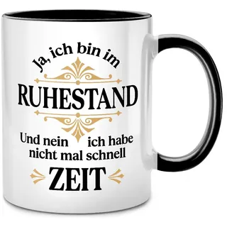 Seness Ja ich bin im Ruhestand Rente 2024, lustige Tasse mit Spruch, Pension Geschenk für Mann Frau, Rentner Rentnerin Geschenkideen, Abschiedsgeschenk Kollegen, Renteneintritt Anfänger Oma Opa