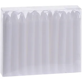 Kleine Echtwachs Stabkerzen 20er Pack - weiß - Weihnachtskerzen Set ca. 10 cm Höhe - Christbaumkerze Baumkerze Advents Deko Kerze