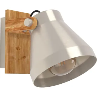 Spotleuchte Vintage Cawton, Edelstahl, silberfarben, 1 Licht, Fassung E27, 40W, Schutzart IP20 - Creme