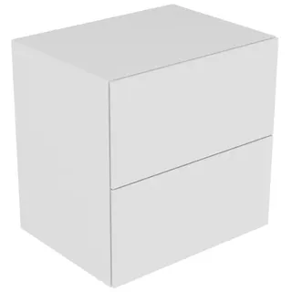 KEUCO EDITION 11 Sideboard, 2 Frontauszüge, mit LED-Innenbeleuchtung, 700x700x535mm, 31323210100, Korpus/Front: Weiß Lack Hochglanz / Weiß Lack Hochglanz