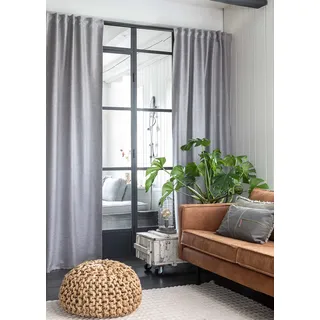 Elbersdrucke Gardine mit verdeckten Schlaufen Vienna 07 hellgrau verdunkelnd wärmeisolierend energiesparend 255x140 cm 201708 Vorhang für Wohnzimmer Schlafzimmer Küche Flur Kinderzimmer