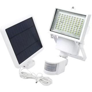 2 Stück Solarstrahler, weiß, leistungsstarke Beleuchtung, Solarpanel, LED, weiß, Cooper, Weiß, Höhe 22 cm, mit Bewegungsmelder schwenkbar