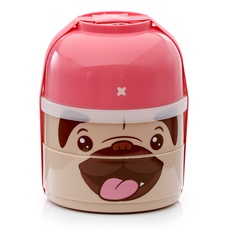 Puckator Mopps Lunchbox für Bento, rund, geteilt, Hund und Mops