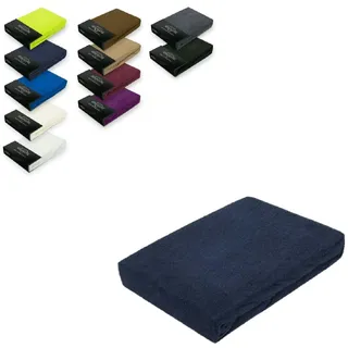 EXKLUSIV HEIMTEXTIL Spannbettlaken Frottee 180 x 200 - 200 x 200 cm Navyblau