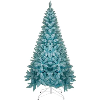 SHATCHI Beflockter Blauer Weihnachtsbaum, schneebedeckt, künstliches Kiefernholz, Faltbarer Metallständer, 308 Spitzen, aufklappbare Zweige, verschneit, buschig, luxuriöse Dekoration für Urlaub
