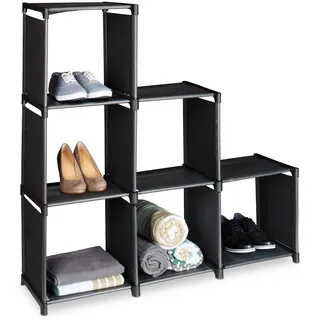 Relaxdays Stufenregal 106 x 30 x 109 cm Schwarz