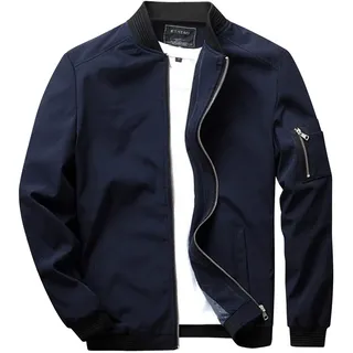 Leichte Jacke Herren Übergangsjacke, Langarm Freizeitjacke Fahrradjacke Y2k Grosse Grössen Sommerjacke Bomberjacke Lang Outdoor Blouson-Jacke