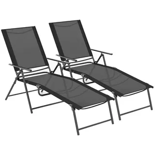 Costway Sonnenliege 64 x 65 x 0 cm Schwarz