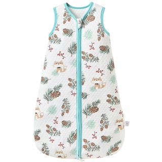 Fairy Baby Schlafsack 1.0 TOG ärmellose Swaddle Decke für neugeborenen Jungen Mädchen weich atmungsaktiv Baumwolle Schlafsack (Eichhörnchen, M/6-12Monat)