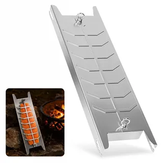 Eikuavons Räucherbrett Flammlachsbrett mit Edelstahlhalter für Grill und Feuerschale,1 Stück - Silber