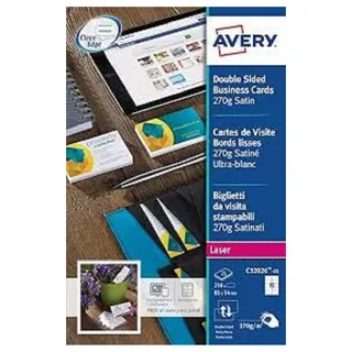 Avery C 32026–25-cartes Visitenkarten doppelseitig Satin 32026–25 250 Karten (C)