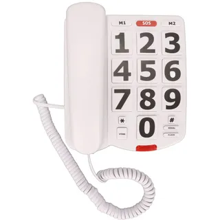 ciciglow Großes Tastentelefon für Senioren, Extra Lauter Klingelton, Einstellbare Lautstärke und Langes Kabel, Schnurgebundenes Telefon für Hör- und Sehbehinderte Telefone