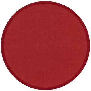 benuta Nest Sisalteppich Sana Rot ø 250 cm rund , Textil , Beton Optik , Rund , 250x250 cm , Gots , für Fußbodenheizung geeignet , Teppiche und Böden, Teppiche