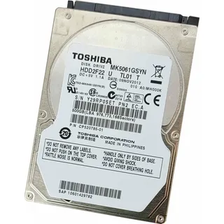 Toshiba MK5061GSYN, Serial ATA II, 500 GB, 6,35 cm (2.5"), 5,5W, 0,16W, 2,1W