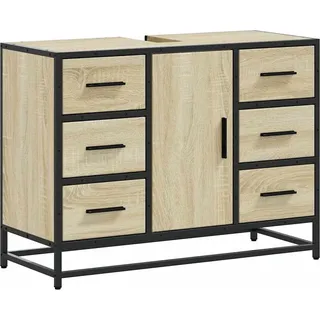 vidaXL Waschbeckenunterschrank Sonoma-Eiche 80x33x60 cm Holzwerkstoff - Braun