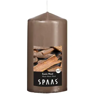 Spaas Exotic Wood Stumpenkerze 80 x 150 mm schwarz