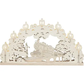 Schwibbogen Eisenbahnromantik LED natur BxHxT 52x29,5x4,5cm NEU - Naturbelassen