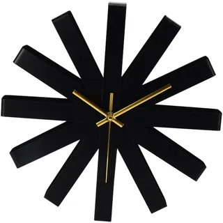 Restokki Wohnzimmeruhr, Edelstahl, geräuschloses Uhrwerk, Kreativität, Wanduhr groß, modernes Dekor (Black)