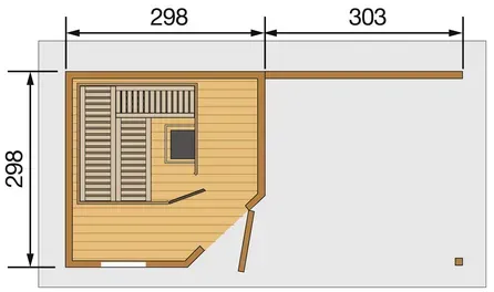 Bild von Saunahaus Salo 2 Sparset 7,5 kW OS rot