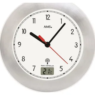 AMS - Badezimmeruhr - Funk - 5920 - Grau, Weiß