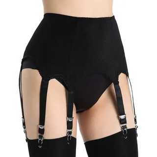Aedericoe Oberschenkel Strumpfgürtel Stretch Strapsgürtel Gürtel für Dessous Oberschenkel Strümpfe, Schwarz, XL