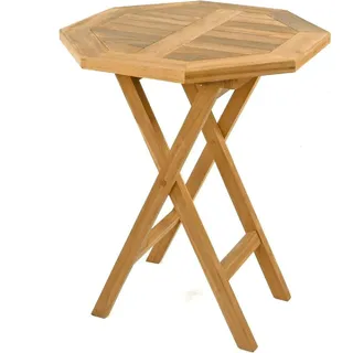 VCM 3-tlg. Balkonset Tisch aus Holz mit Klappstuhl Garten-Set Sitzgarnitur 60 cm