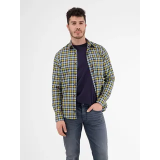 Karohemd LERROS "Karohemd in Twillqualität", Herren, Gr. S, Normalgrößen, blau (classic navy), 100% Baumwolle, Hemden Karohemd