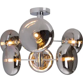 NÄVE Deckenleuchte Orion, Chrom, Metall, Glas, 38 cm G9