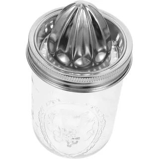 Garneck Jar Zitronenpresse Aus Glas Mit 480ml Behälter – Manuelle Zitruspresse Für Limetten - Orangen Und Zitronen – Ideal Für Küche - Bar Und Frische Säfte Zuhause