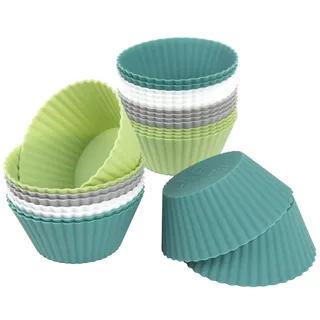 VEYLIN Muffinform Silikon, 24pcs Muffinförmchen, 4 Farben Silikon Muffinförmchen