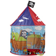 Bild 10022458 Piraten Spielzelt für Jungen, Kinderzelt mit Piratenflagge ab 3 Jahren, Spielhaus H xD 130 x 100 cm, rot-blau