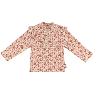 Sterntaler Badeshirt Blumen – Langarm Schwimmshirt für Mädchen mit Blumen-Print – UV-Schutz 50+ Shirt mit Frontreißverschluss, Stehkragen & Kinnschutz - Kinder Bademode – Farbe Ecru, Größe 92