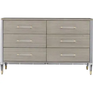 Moderne Holz Kommode Sideboard Kommoden Low Boards Wohnzimmerschrank Echtholz - Grau