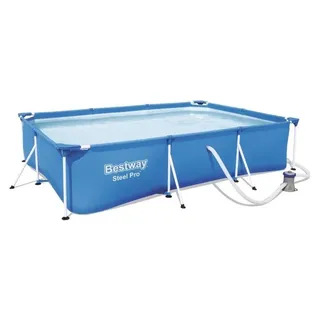 Bestway Steel Pro 3.00m x 2.01m x 66cm, Blau, 3300 l, Gerahmter Pool, Blau, 20,7 kg - Blau