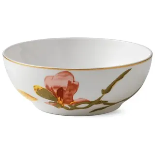 Royal Copenhagen Flora Schüssel aus Fine Bone China in der Farbe Weiß mit Blumenmuster 50cl, Maße: 14cm x 14cm x 5cm, 1017549