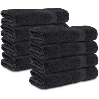 Komfortec Handtuchset 50 x 100 cm schwarz 8 St.