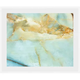 Bild QUEENCE "Pascal", gold (farbe rahmen: weiß, farbe bild(er): goldfarben), B:70cm H:50cm, Acrylglas, Holz, Papier, Bilder, Bild, HD Premium Poster-Druck inkl. Holzrahmen