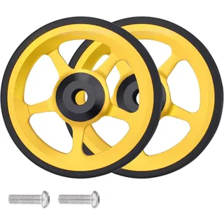 Klapprad für Brompton, Easywheel, Aluminiumlegierung, goldfarben, 60 mm, 2 Stück